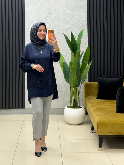 NUSS 3013 ipek saten tunik