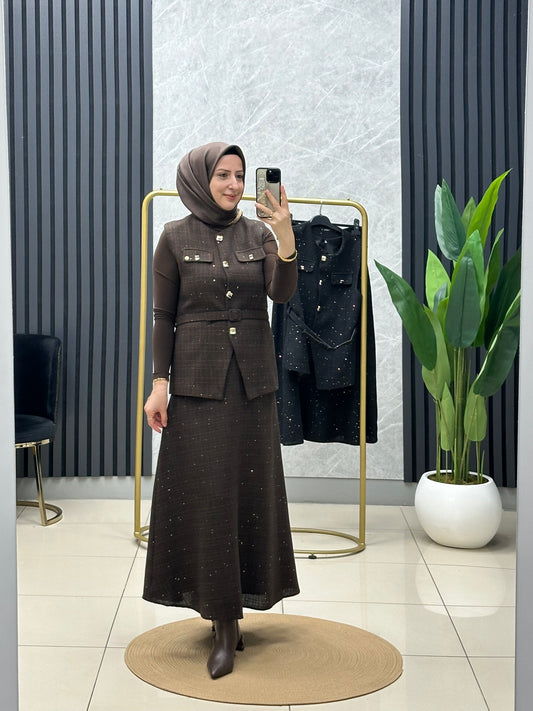 Armine yelekli takım 25KT688