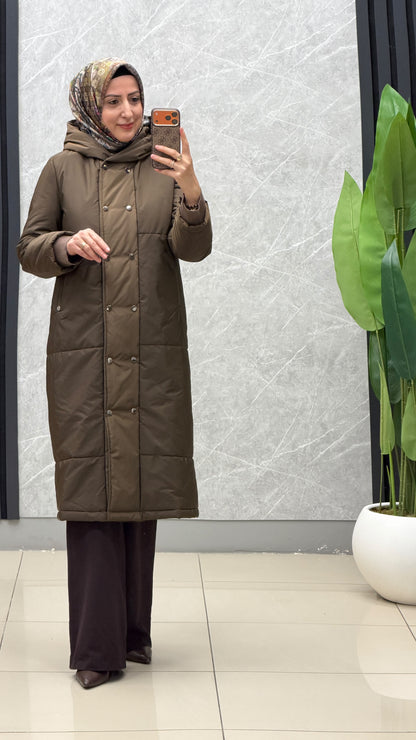 Armine Trend Tam Boy Çıtçıt Düğmeli Çift Cepli Mont / Ürün Kodu: 25KT751