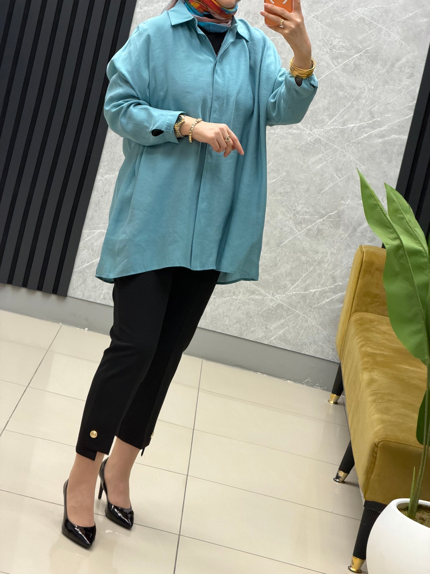 NUSS Akdeniz gömlek oversize standart beden 26k3001