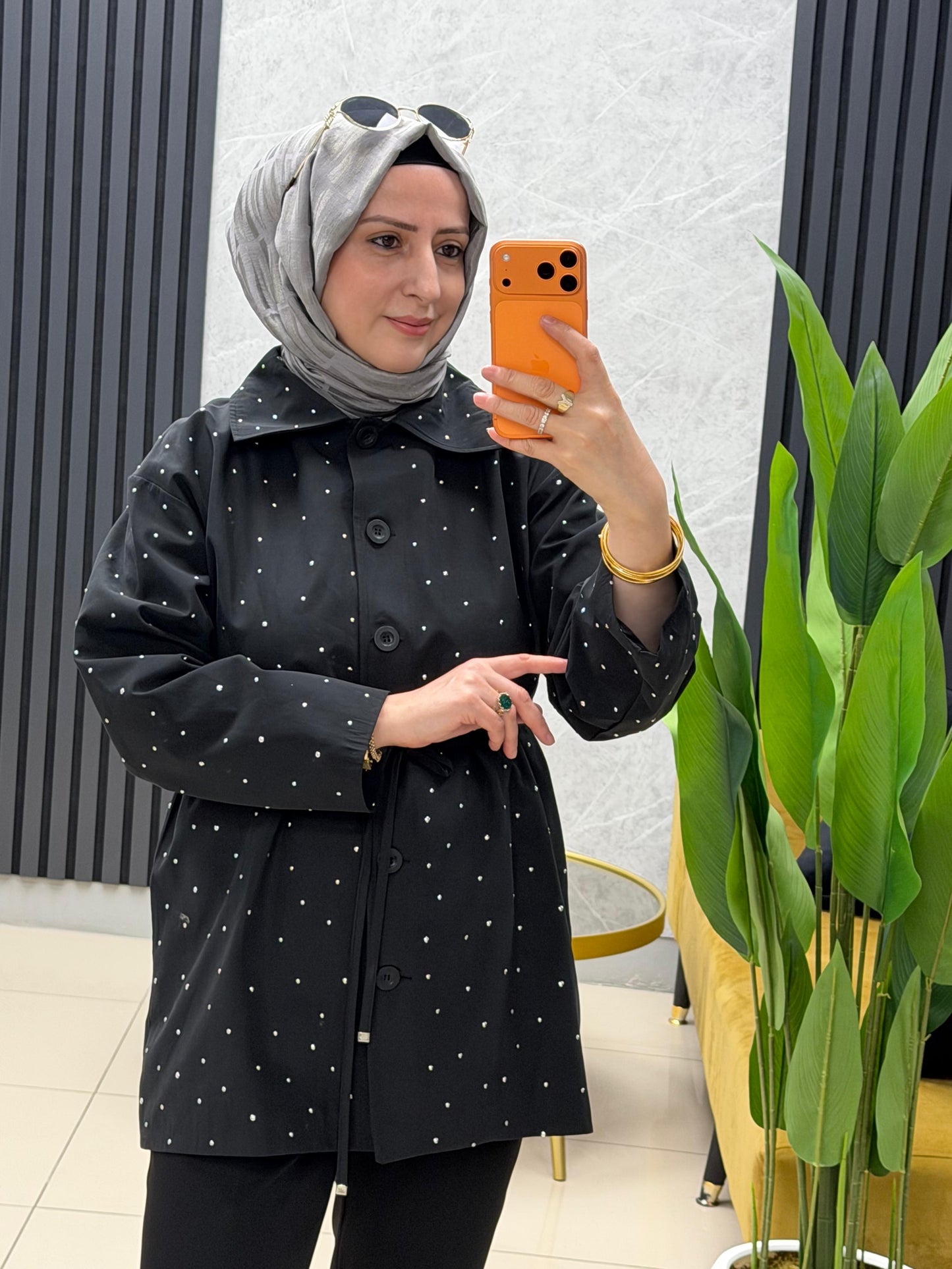 Aynaz serpma taşlı iç astarlı ceket/gömlek  140251