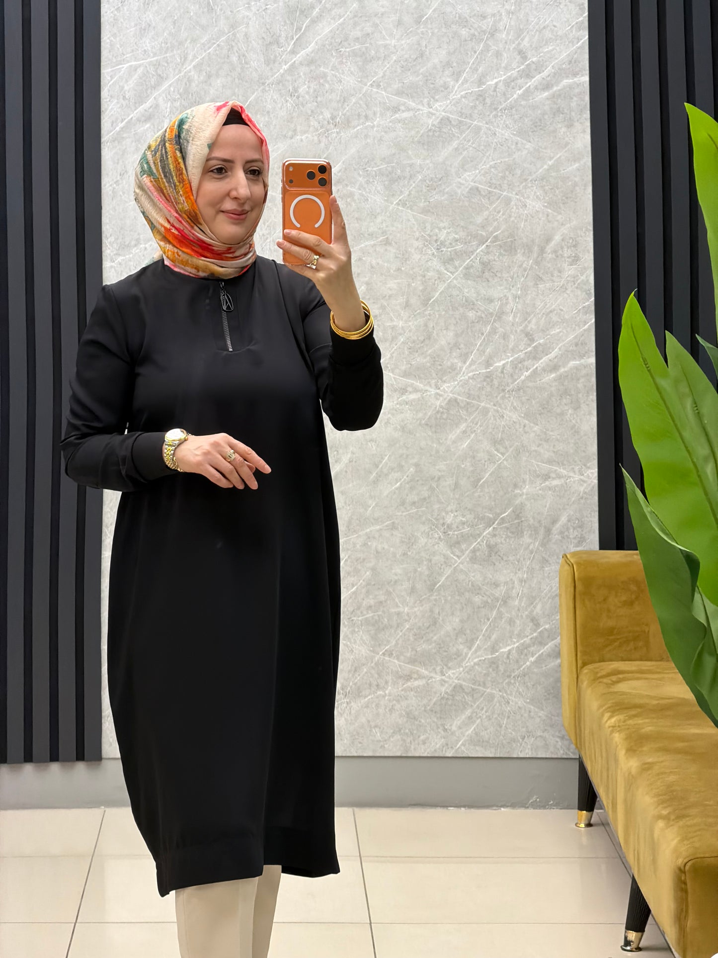 Armine trend ipek krep fermuarlı tunik kod:26YT445