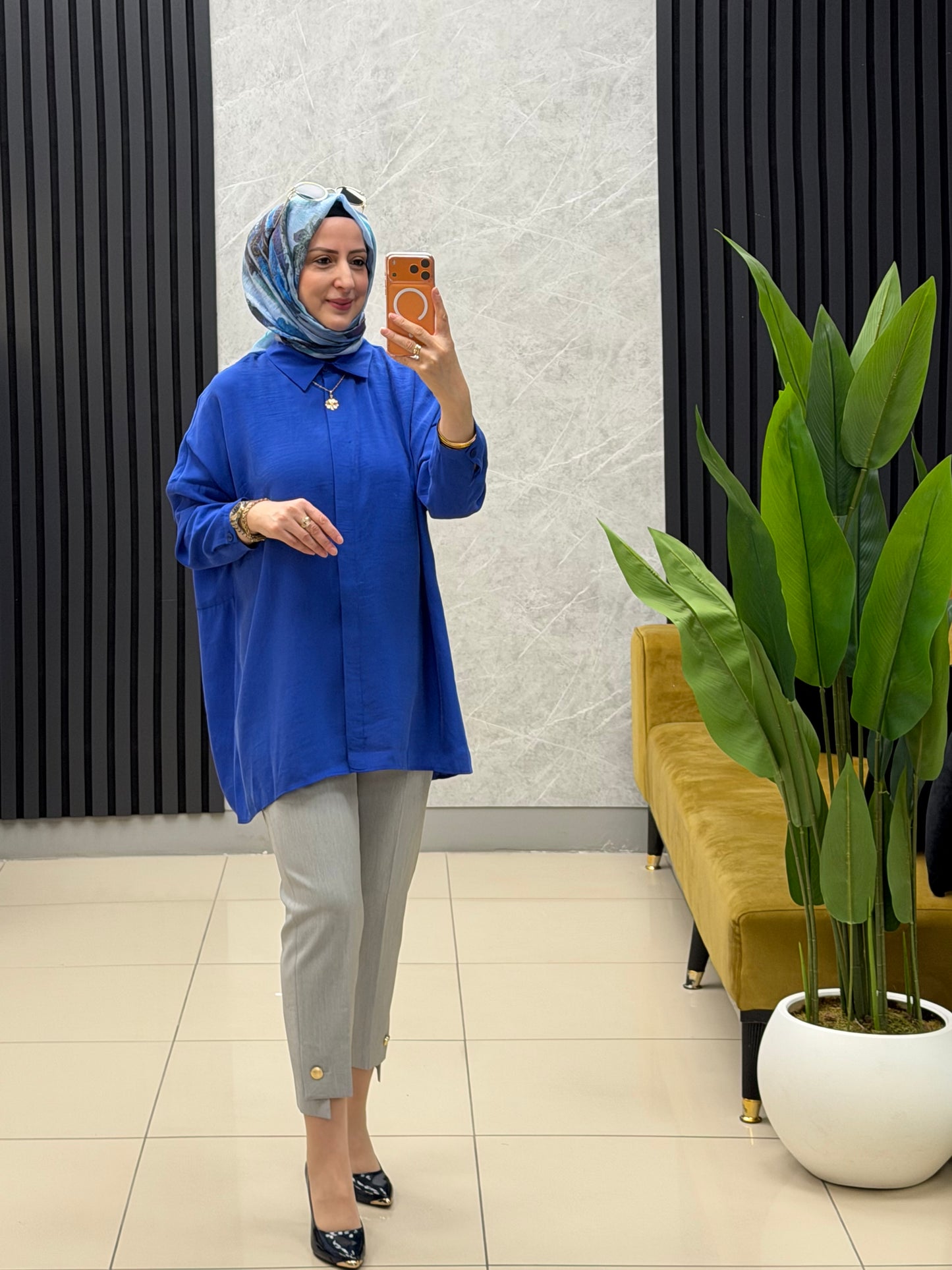 NUSS Akdeniz gömlek oversize standart beden 26k3001