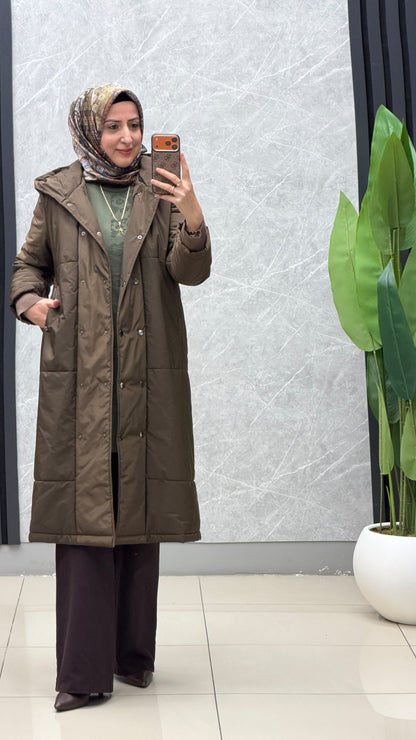 Armine Trend Tam Boy Çıtçıt Düğmeli Çift Cepli Mont / Ürün Kodu: 25KT751