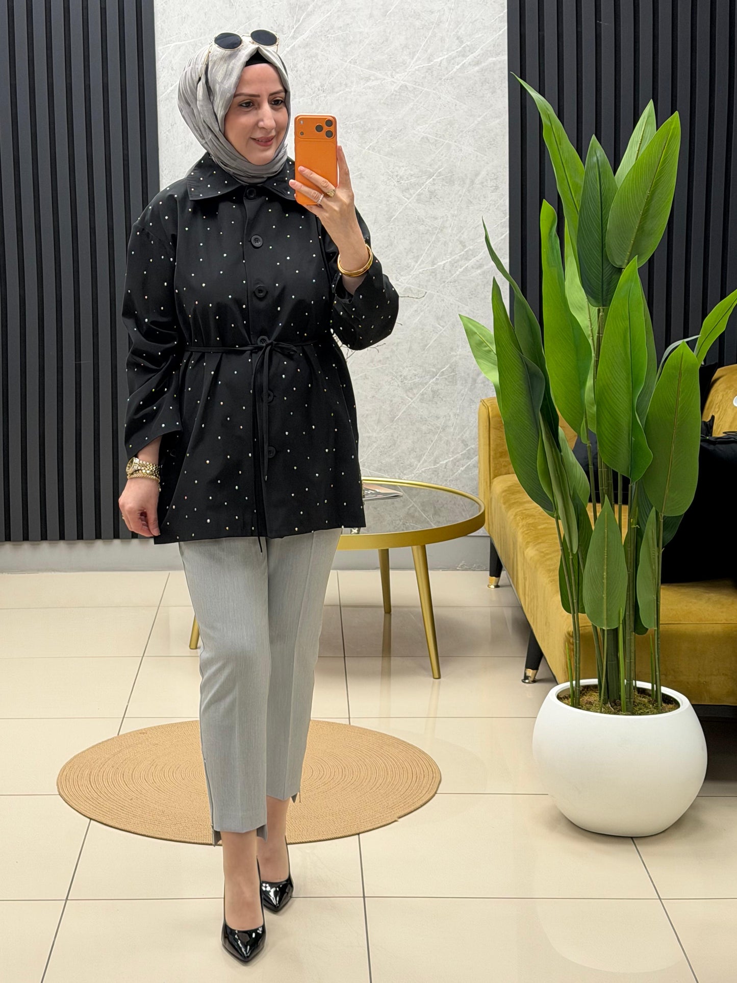 Aynaz serpma taşlı iç astarlı ceket/gömlek  140251