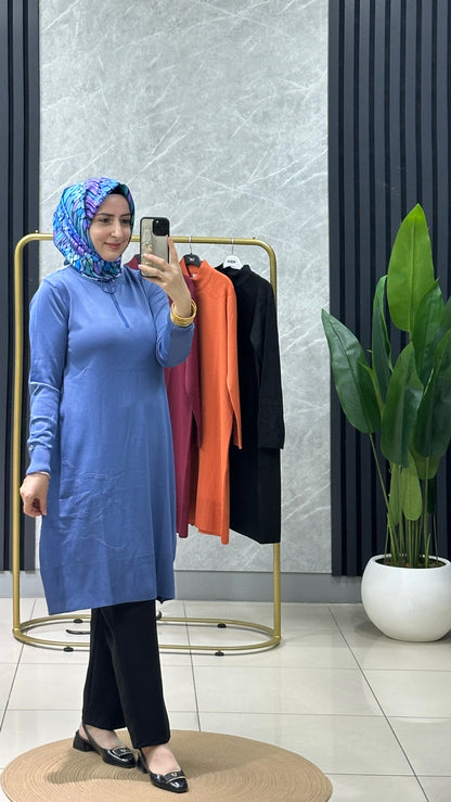 Armine trend fermuar detay triko tunik 25 ytd4111