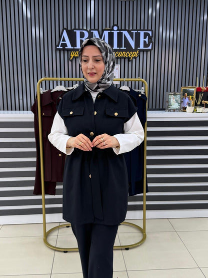 Kado Yelekli takım düğmeli Kuşaklı  257119