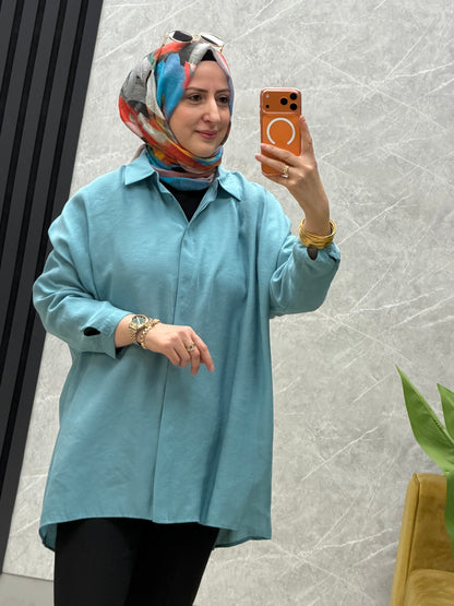 NUSS Akdeniz gömlek oversize standart beden 26k3001