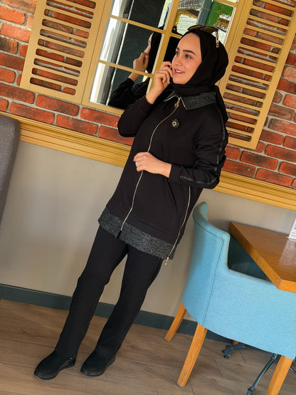 Endiva modal kumaş jakarlı takım