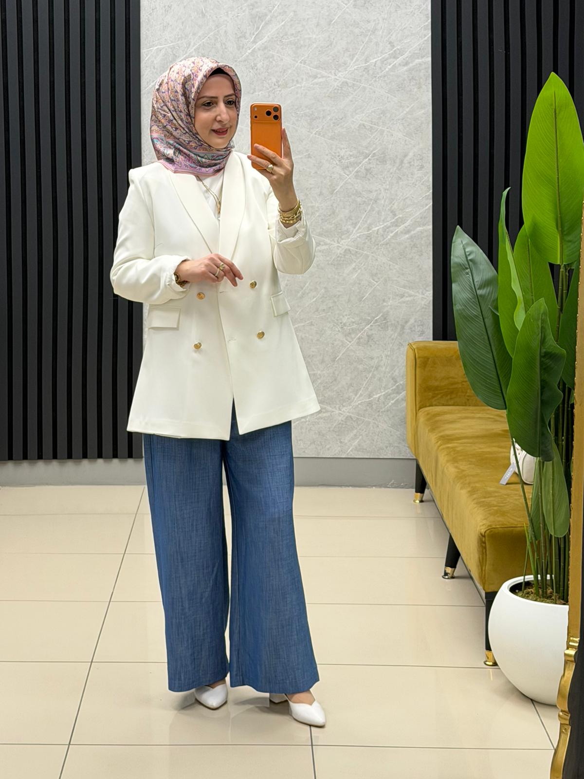 Noshe gold düğmeli astarlı blazer Kod:1979