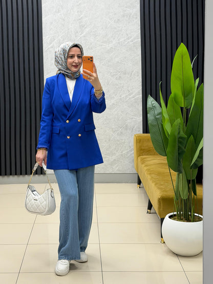 Noshe gold düğmeli astarlı blazer Kod:1979