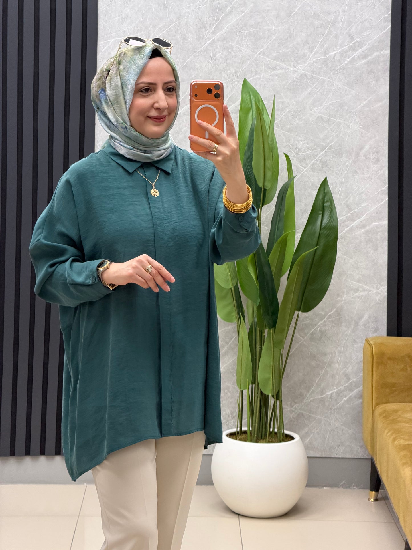 NUSS Akdeniz gömlek oversize standart beden 26k3001