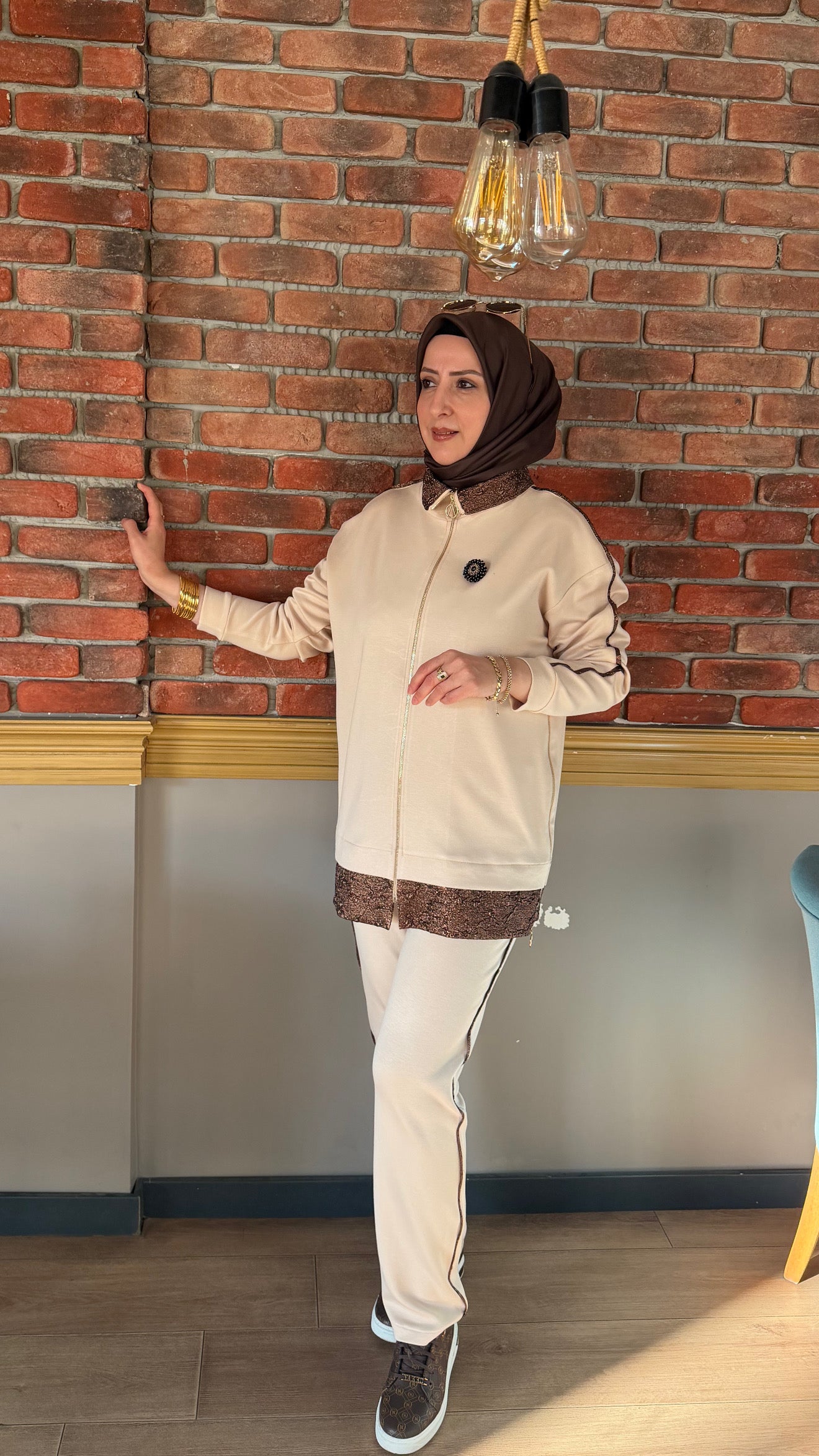 Endiva modal kumaş jakarlı takım