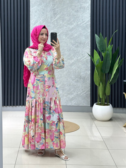 Puane pembe  elbise