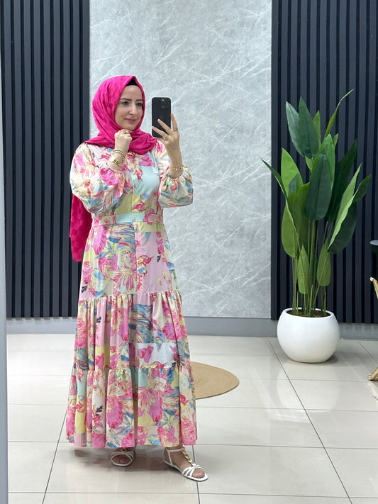 Puane pembe  elbise