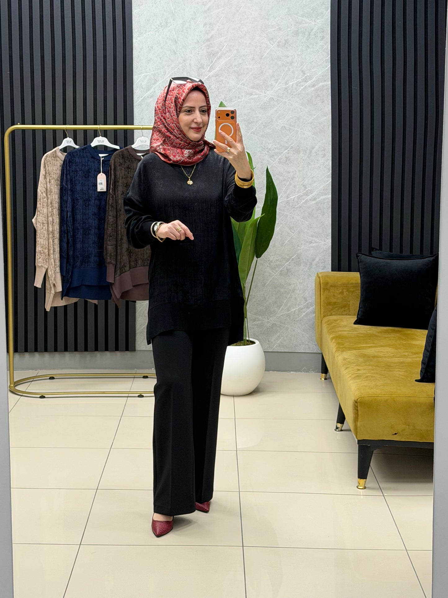 NUSS 3013 ipek saten tunik