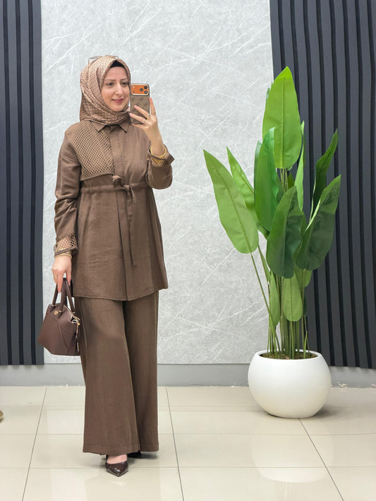 Armine Trend tensel kumaş pantolonlu takım kod: 26YT6133
