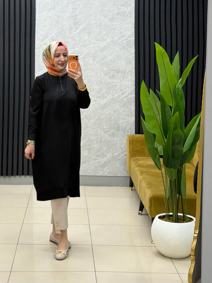 Armine trend ipek krep fermuarlı tunik kod:26YT445