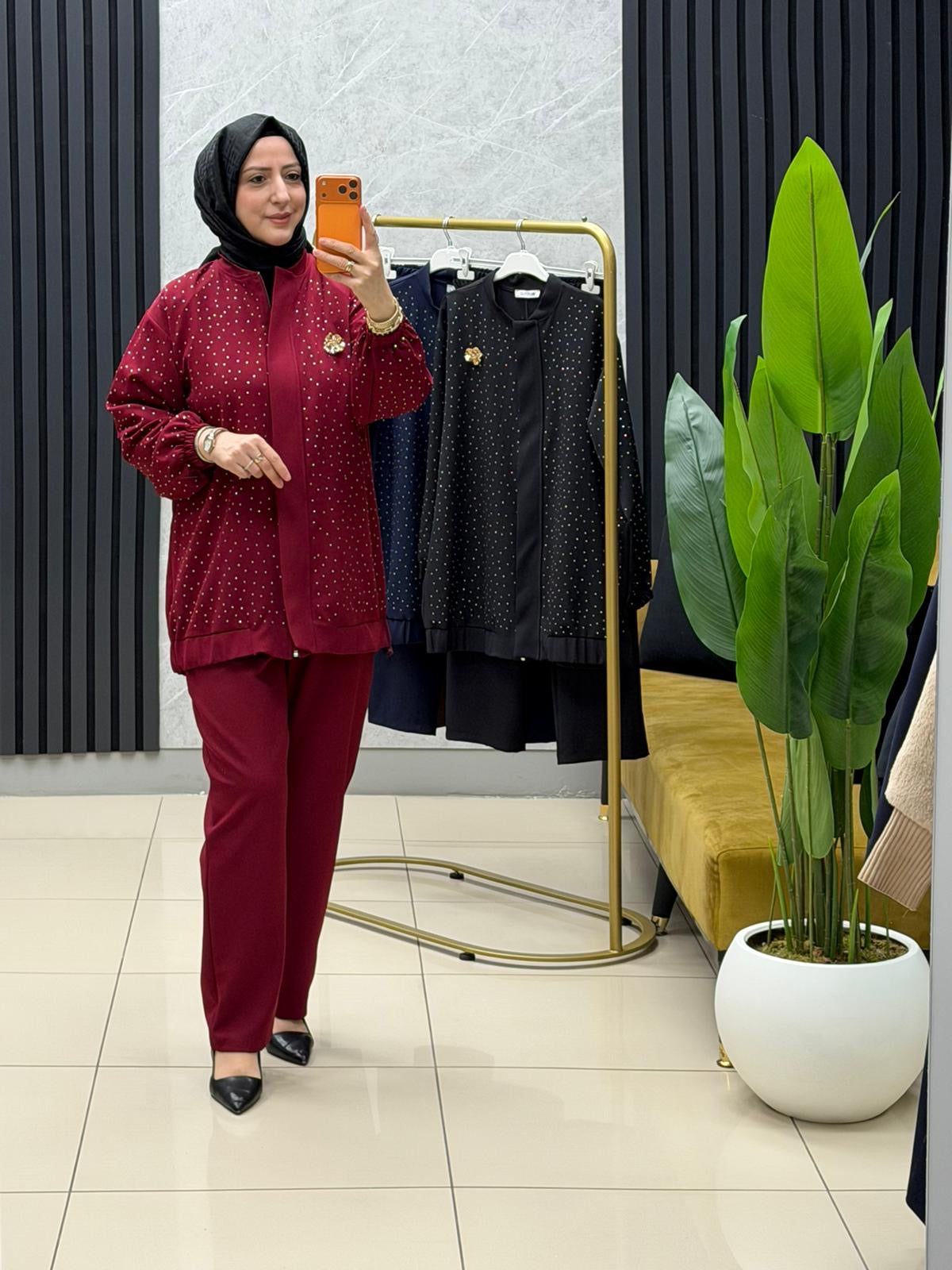 Mis esse serpme taşlı fermuarlı broslu takim 8183