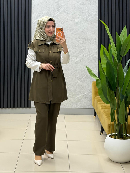 Kado Yelekli takım düğmeli Kuşaklı  257119