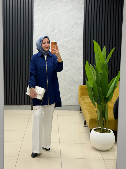 Armine trend fermuarlı cepli kabartmalı tunik
Kod: 26yt460