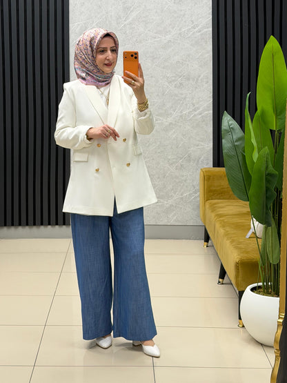 Noshe gold düğmeli astarlı blazer Kod:1979