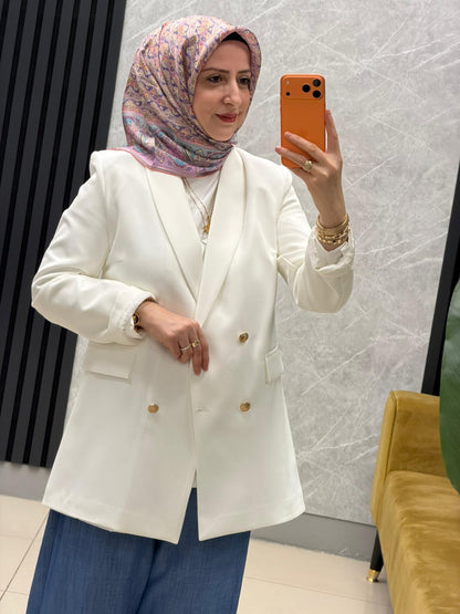 Noshe gold düğmeli astarlı blazer Kod:1979