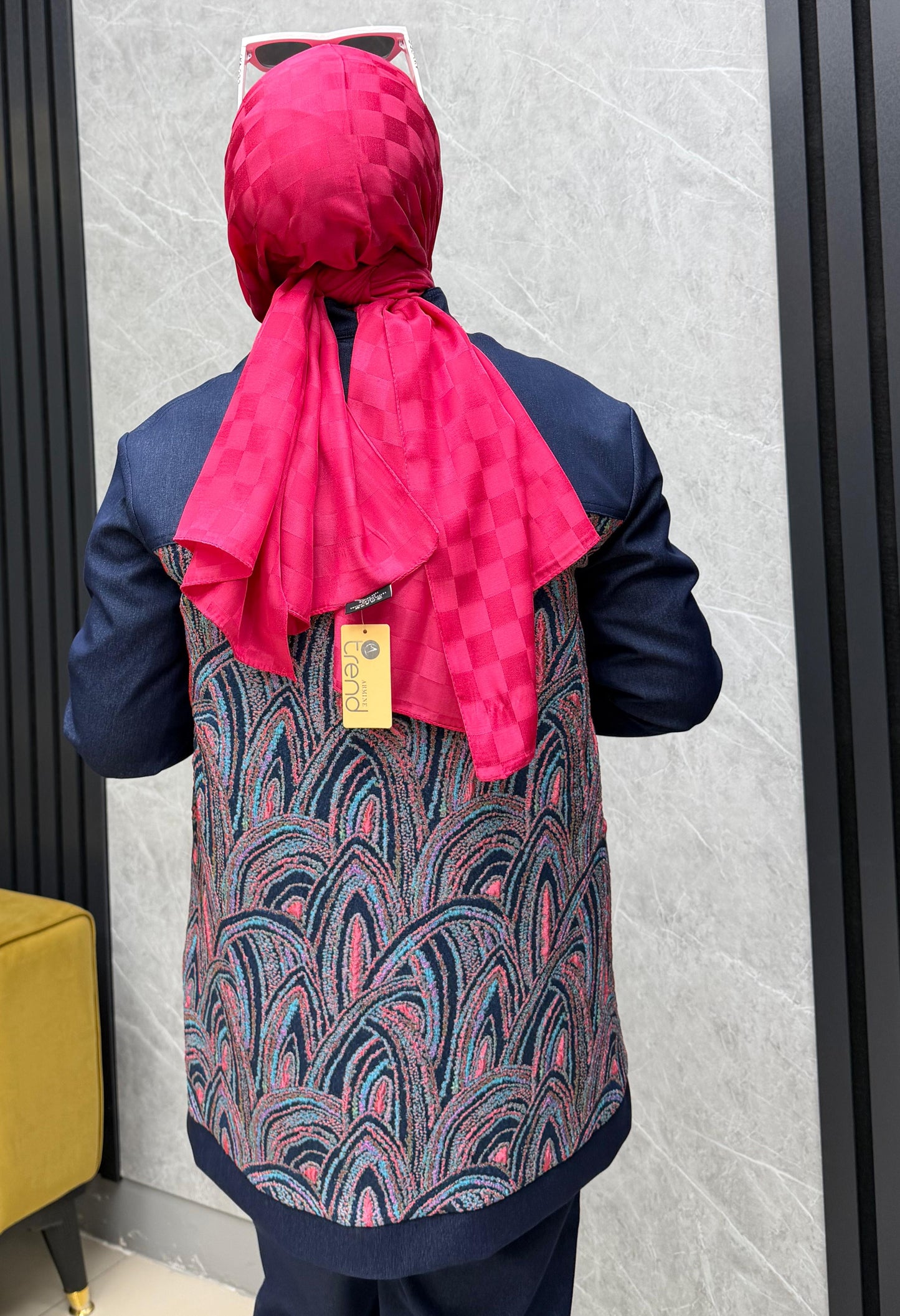 Armine denim takım sırtı nakışlı ceketi fermuarlı model 

26YT631