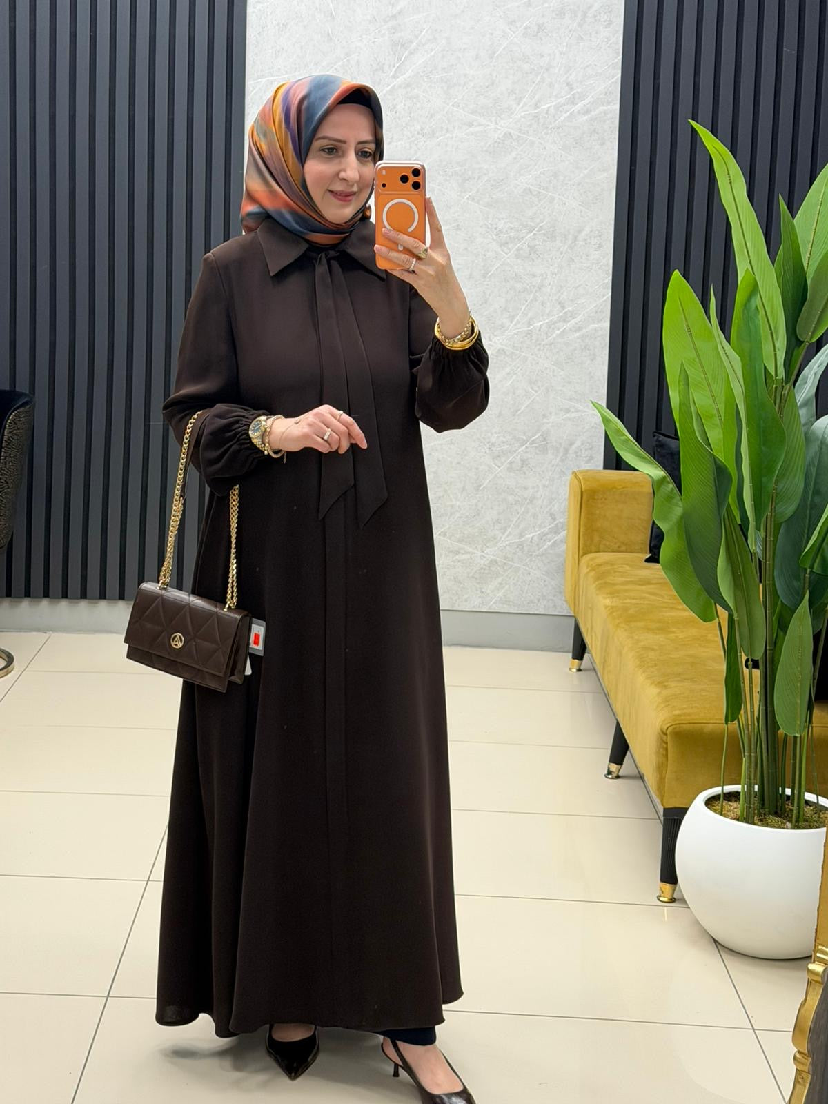 Melih fular detaylı ferace 8032