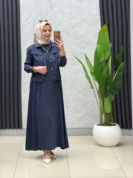 Armine Trend mini ceketli içli dışlı elbise  kod: 26YT622