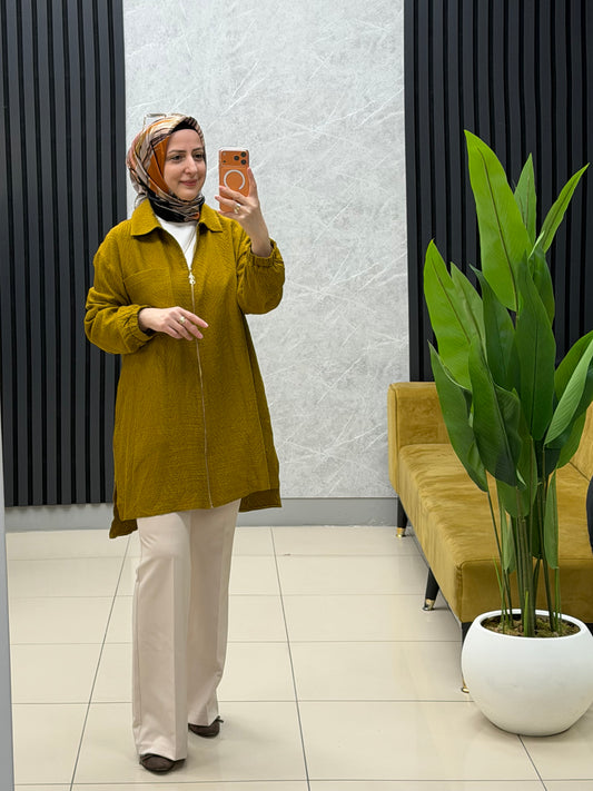 Armine trend fermuarlı cepli kabartmalı tunik
Kod: 26yt460