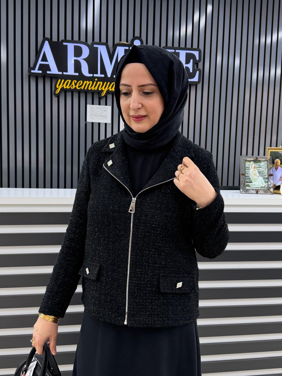 Ahi Ceketi simli etekli takim 11157