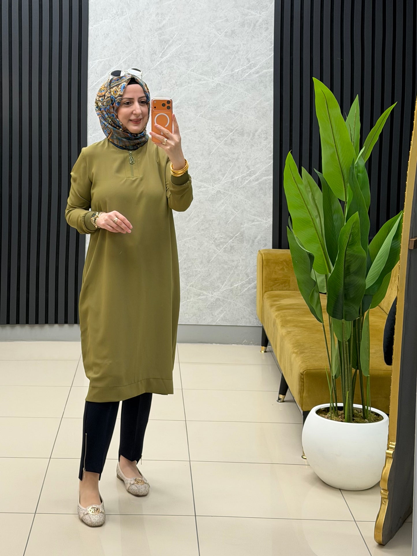 Armine trend ipek krep fermuarlı tunik kod:26YT445