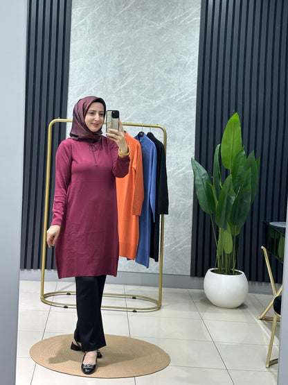 Armine trend fermuar detay triko tunik 25 ytd4111