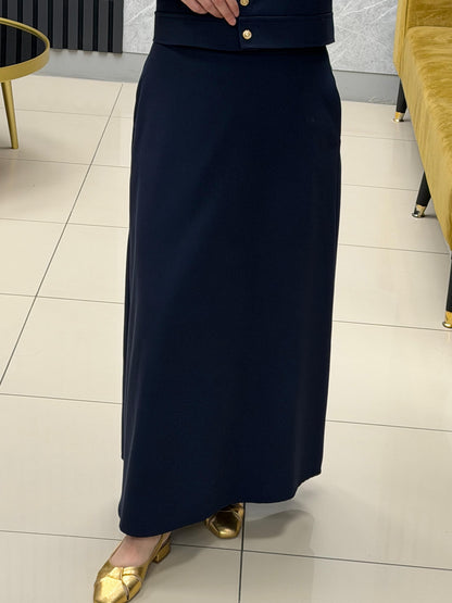 ARMİNE TREND LACİVERT GOLD DÜGMELİ ETEKLİ TAKIM 26YT683