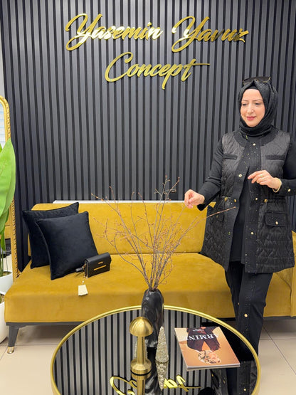 Pureva kapitone pufy 3 takım