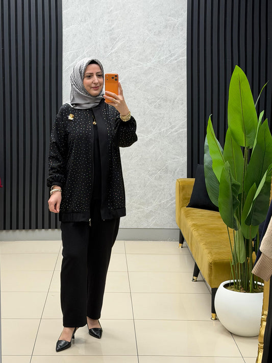 Mis esse serpme taşlı fermuarlı broslu takim 8183