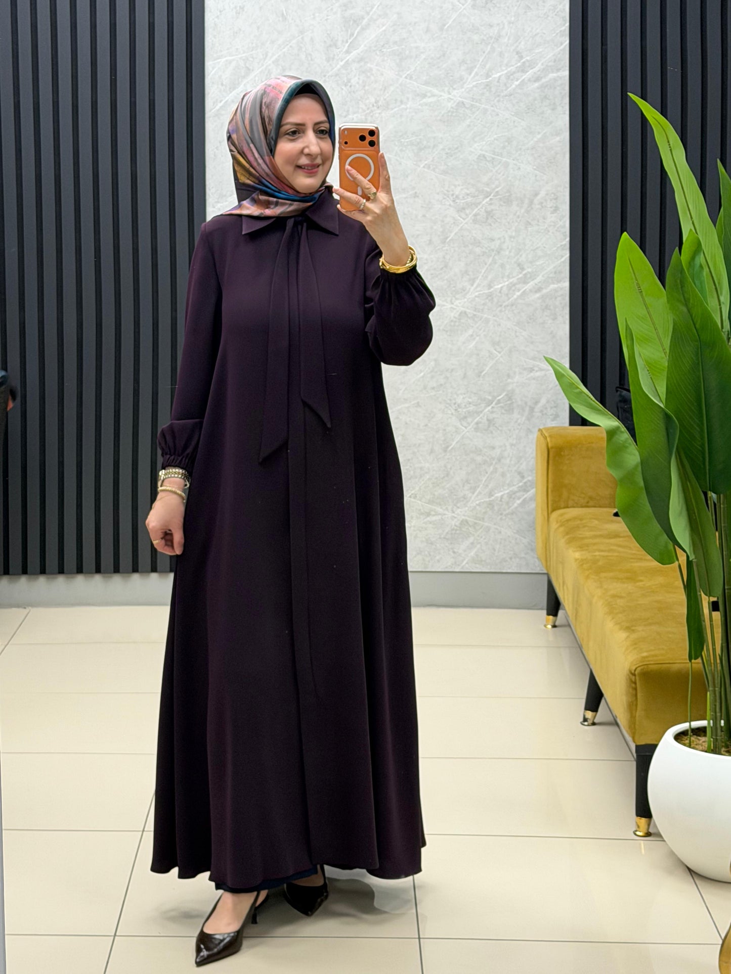 Melih fular detaylı ferace 8032