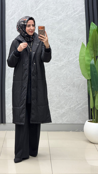 Armine Trend Tam Boy Çıtçıt Düğmeli Çift Cepli Mont / Ürün Kodu: 25KT751