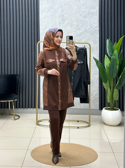 Endiva deri detaylı takım 25126