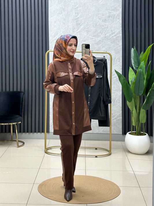 Endiva deri detaylı takım 25126