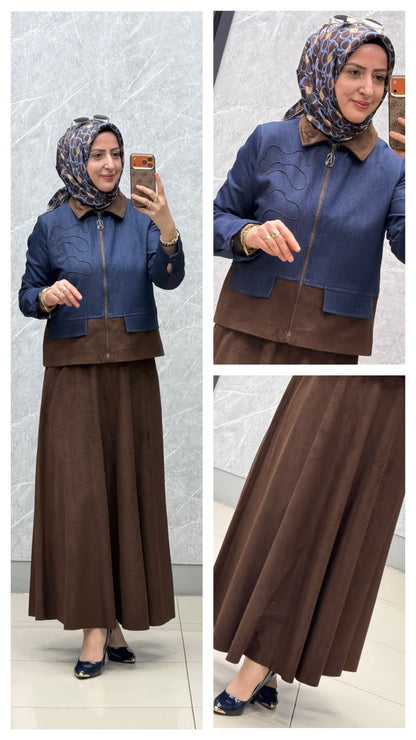 Armine Trend Nubuk Detaylı Takım / Ürün Kodu: 26KT607