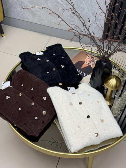 Angora taşlı ceket