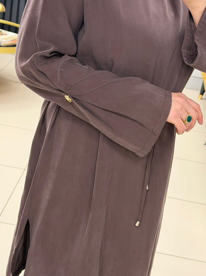 Noshe Kuşaklı ipek kupra tunik 4655