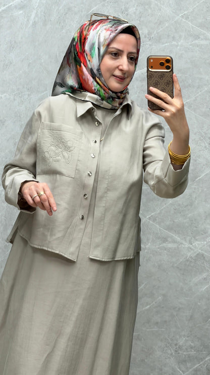 Armine Trend cep işlemeli 2’li elbise 26YT908