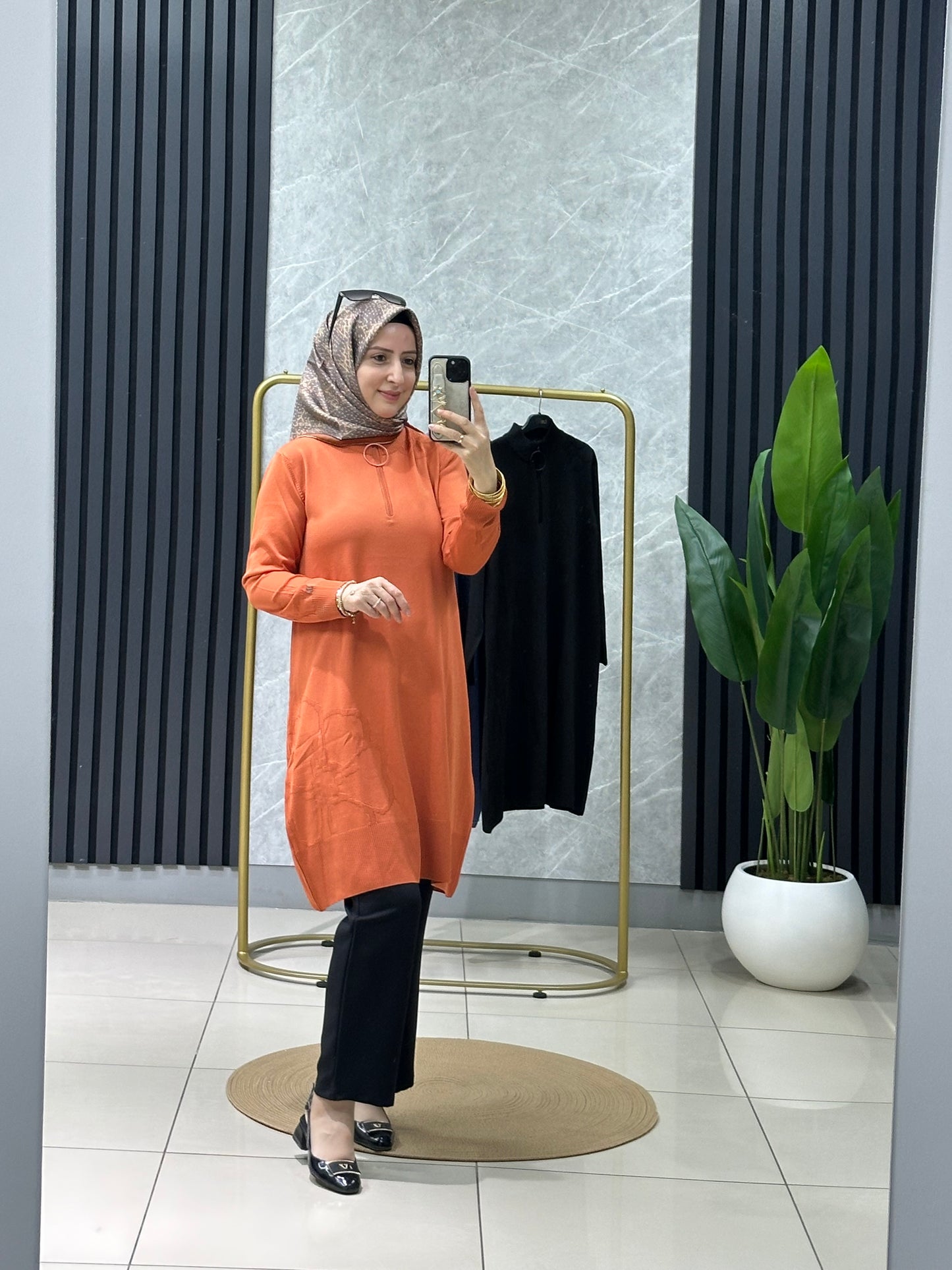 Armine trend fermuar detay triko tunik 25 ytd4111