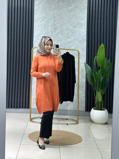 Armine trend fermuar detay triko tunik 25 ytd4111