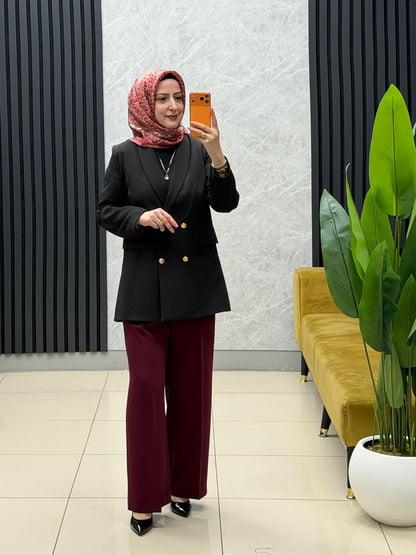 Noshe gold düğmeli astarlı blazer Kod:1979