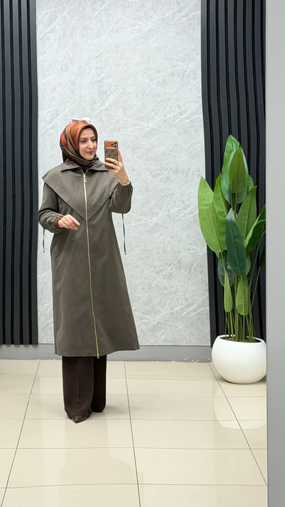 Armine Trend Yaka Detay İç Astarlı Kap-Trenç / Ürün Kod :26KT704