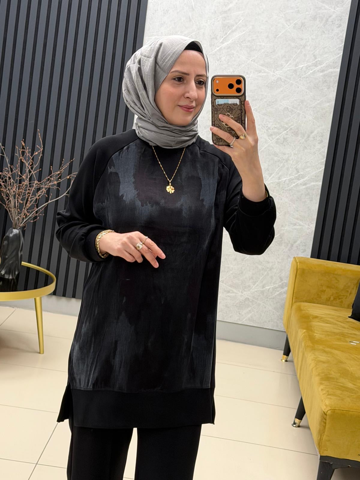 Bulue Angel 417 ipek kupra modal kumaş takım